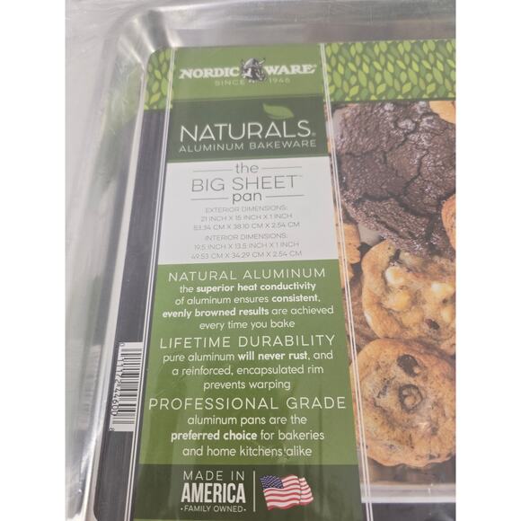 Nordic Ware Naturals Aluminum Big Sheet Pan 21”x15”x1” – New in Package - Picture 2 of 2